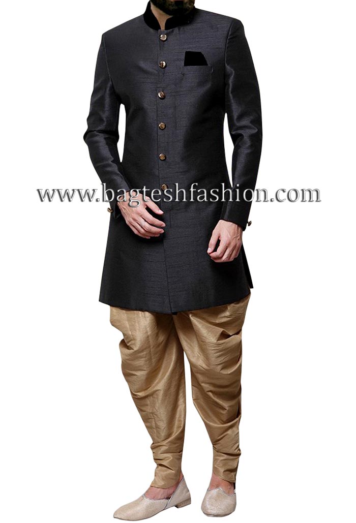 Short Jamawar Sherwani - Custom Sizing Once Order Placed | Sherwani, Kurta  with pants, How to wear