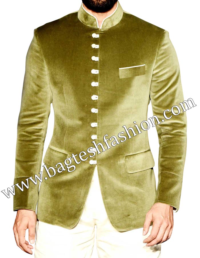 Emerald Green Velvet Jodhpuri Suit Hangrr Green Suit Men, Indian 