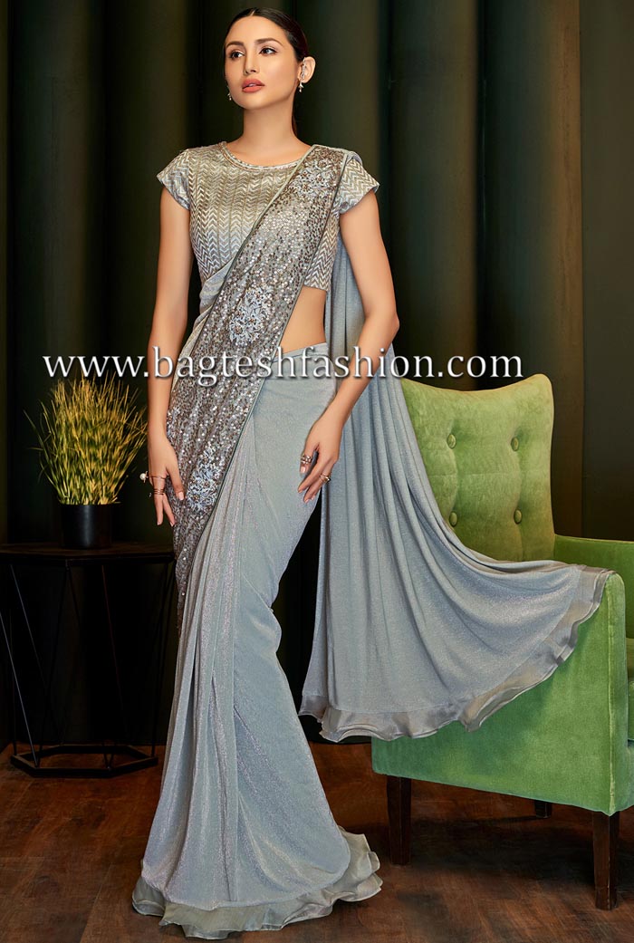 Fancy Party Wear Saree For Wedding - Evilato Online Shopping