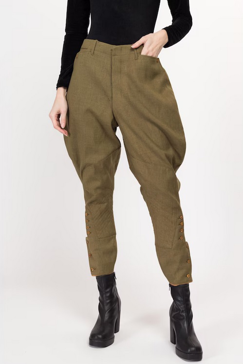 High Waisted 1940s Army Jodhpur Breeches