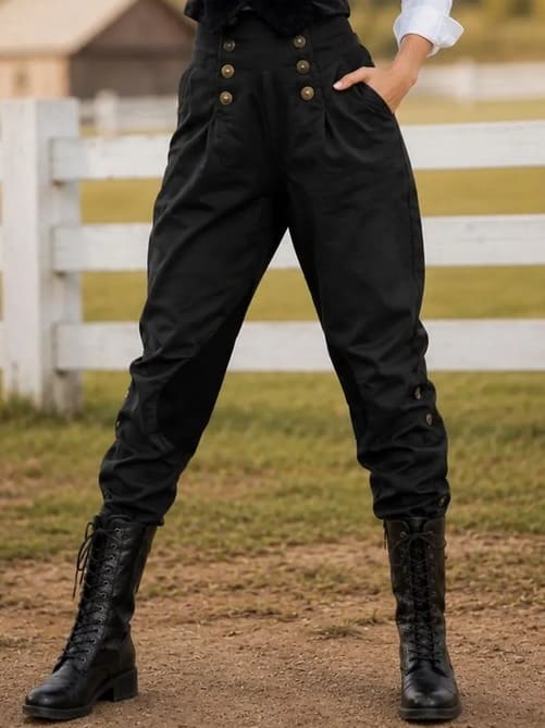 Equestrian Riding Black Breeches Pants
