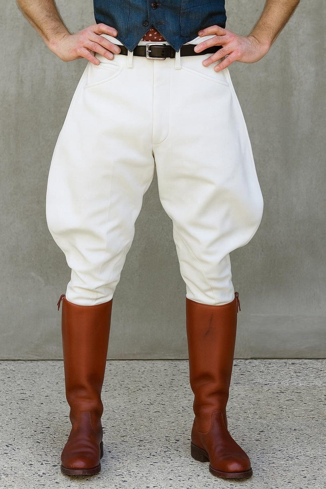 Equestrian White Cotton Riding Pants